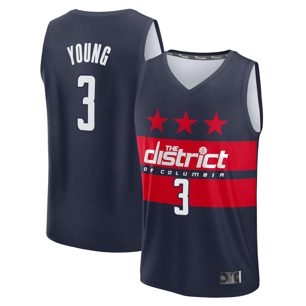 CAdoa W.Wizards #3 Trae Young Navy Fast Break - Statement Edition