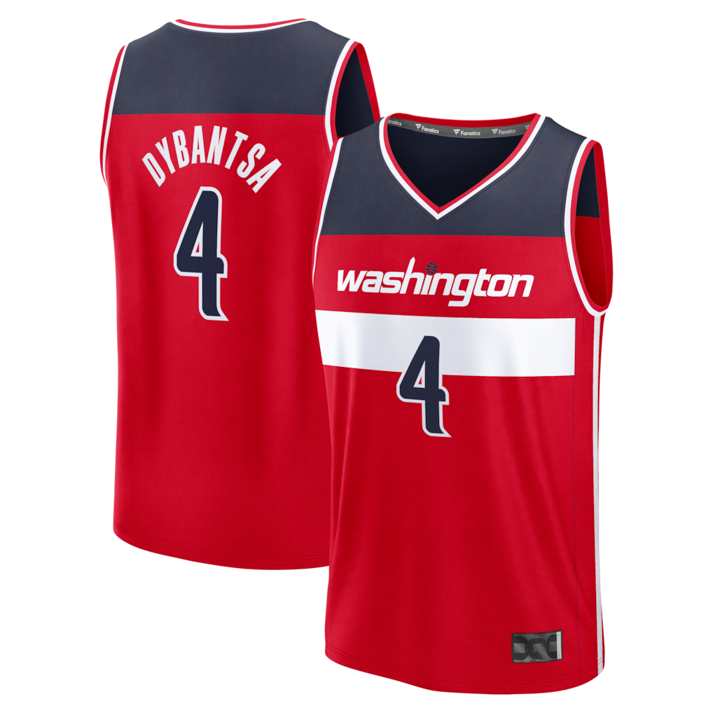 CAdoa W.Wizards #4 AJ Dybantsa Red 2026 Draft First Round Pick Fast Break Jersey s- Icon Edition