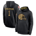 C.Browns #1 KC Concepcion Player Black Salute to Service Pullover Hoodies Limited CAdoa Stitched Jerseys