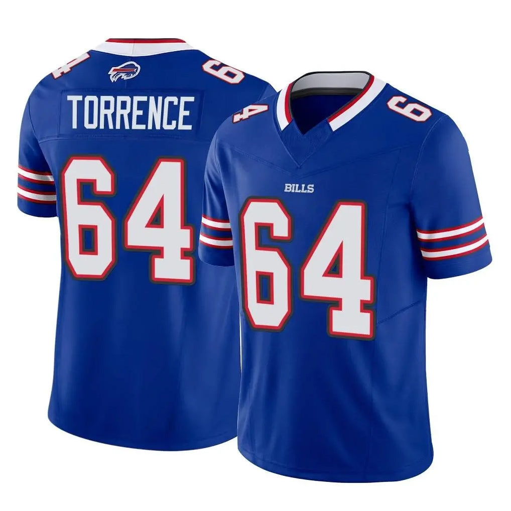 B.Bills #64 O'Cyrus Torrence Player Royal Vapor F.U.S.E. Limited Home Game CAdoa Stitched Jerseys