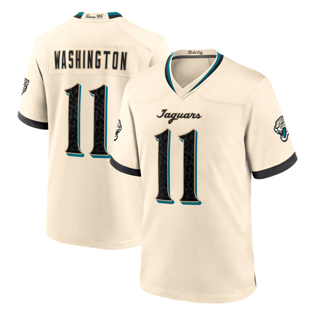 J.Jaguars #11 Parker Washington Player Natural 2026 Rivalries Collection Game CAdoa Stitched Jerseys