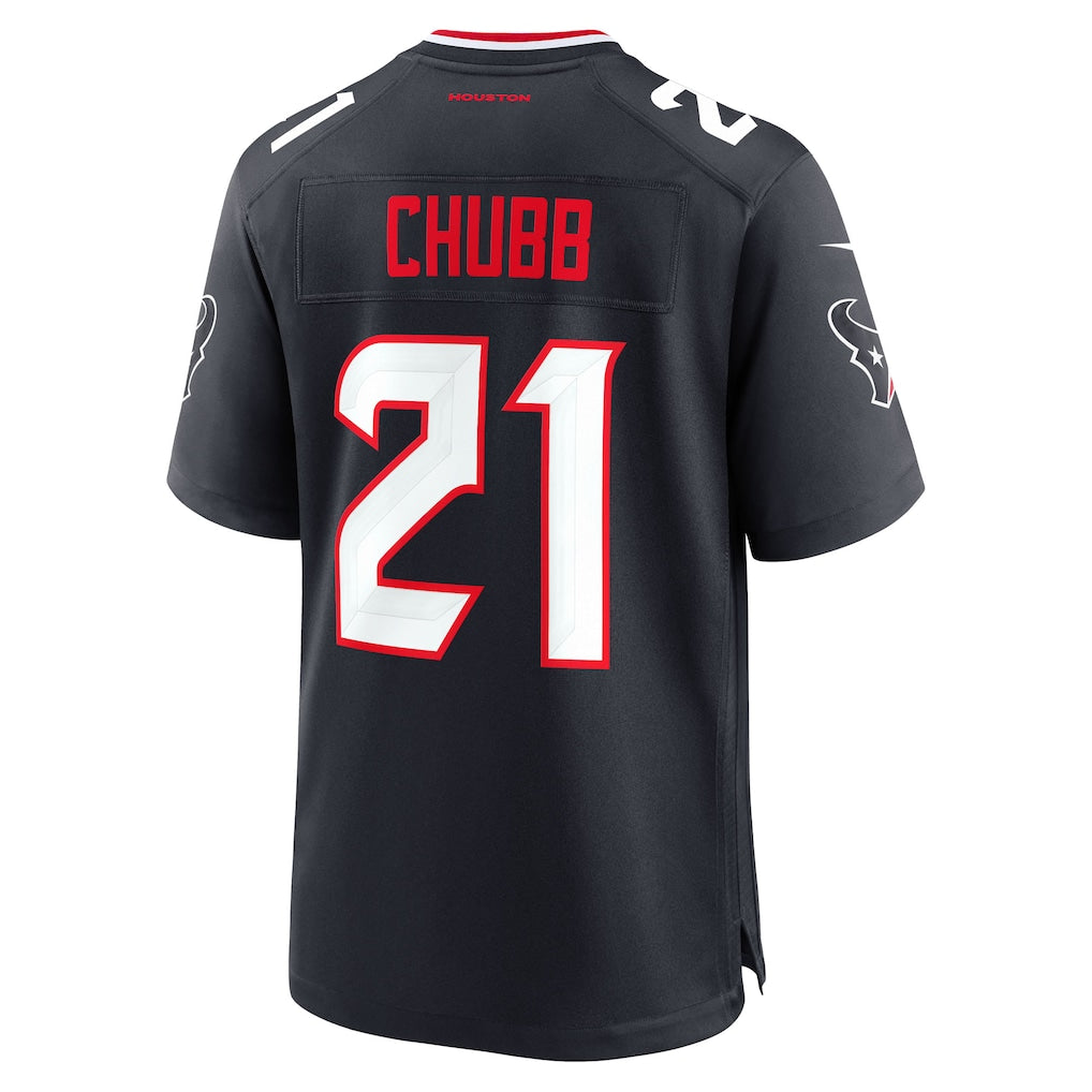 CAdoa H.Texans #21 Nick Chubb Navy Team Game Jersey