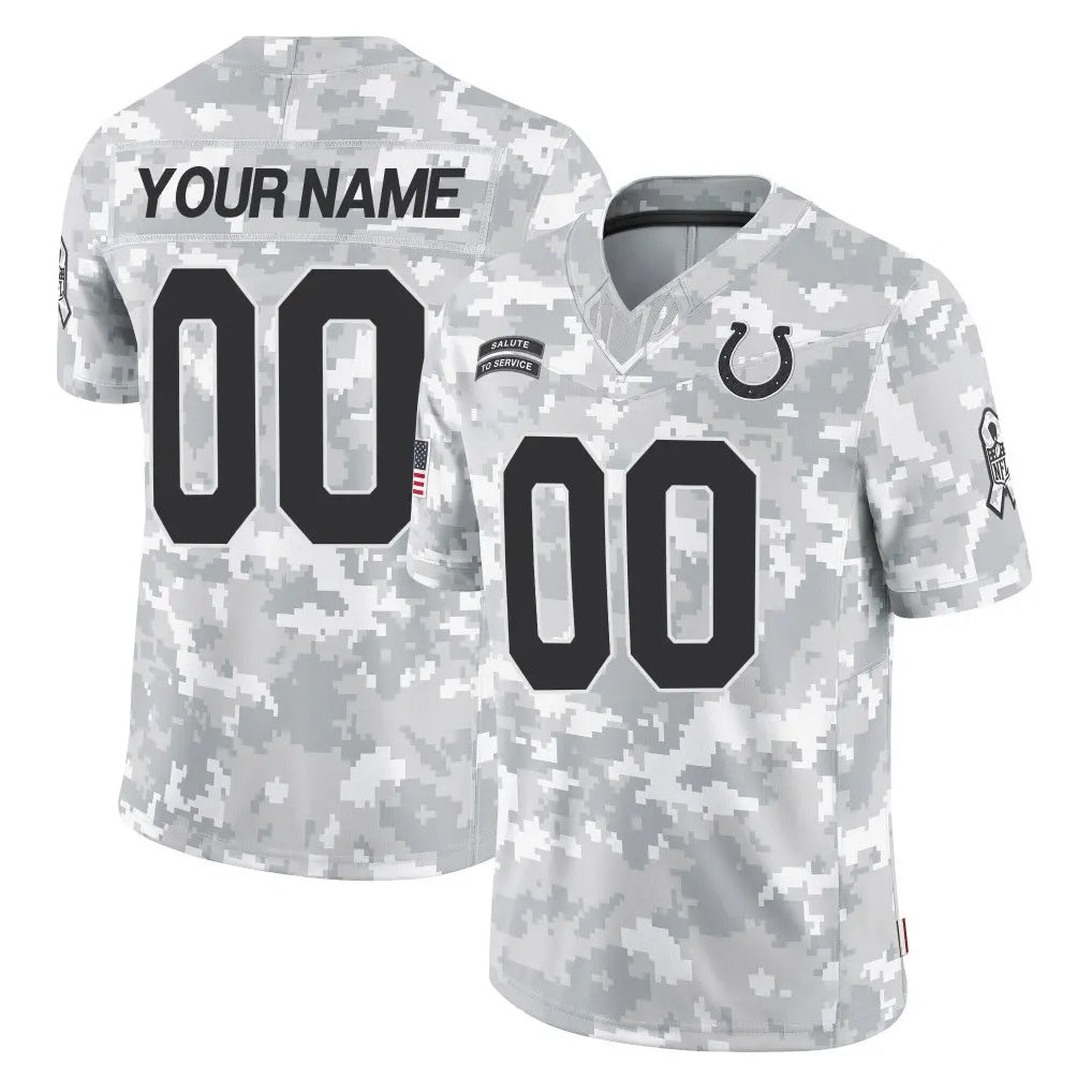 Custom IN.Colts Arctic Camo Salute To Service Limited Game Any Name & Numbers CAdoa Stitched Jerseys