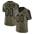 Custom NY.Giants Olive Salute To Service Limited Game Any Name & Numbers CAdoa Stitched Jerseys