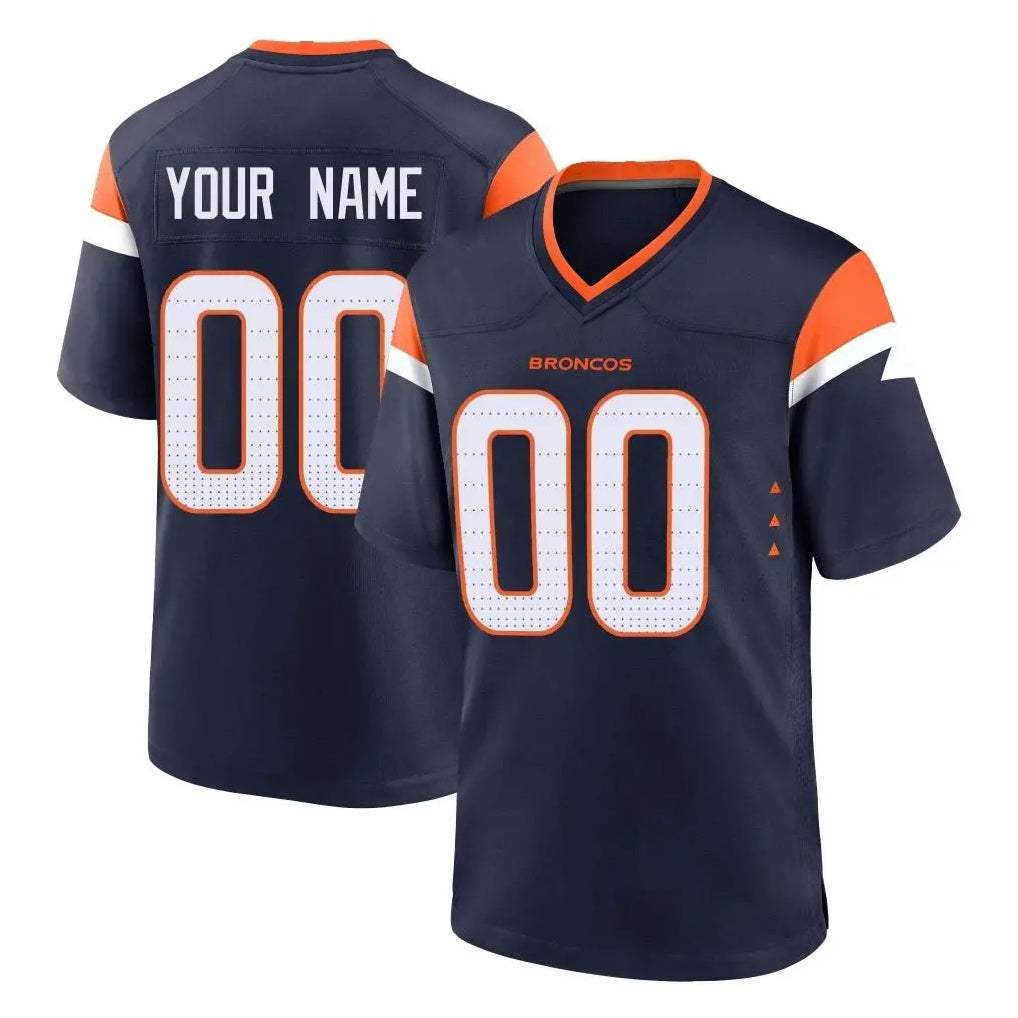 Custom D.Broncos Navy Home Game Any Name & Numbers CAdoa Stitched Jerseys