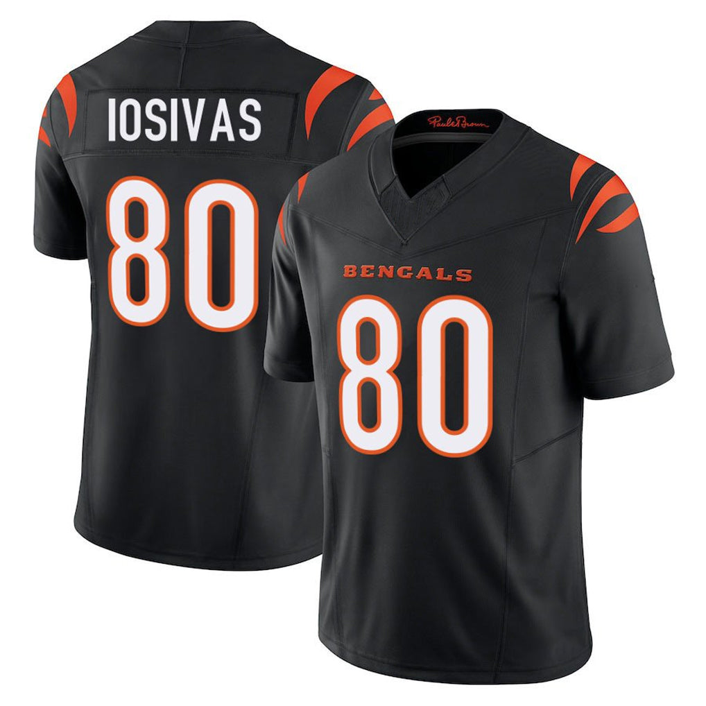 C.Bengals #80 Andrei Iosivas Player Black Vapor F.U.S.E. Limited Home Game CAdoa Stitched Jerseys