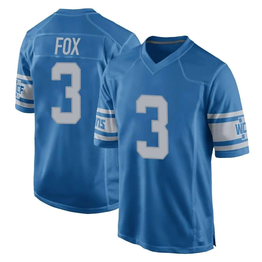 D.Lions #3 Jack Fox Player Blue Vapor Untouchable Throwback Game CAdoa Stitched Jerseys