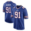 B.Bills #91 Ed Oliver Player Royal Home Game CAdoa Stitched Jerseys
