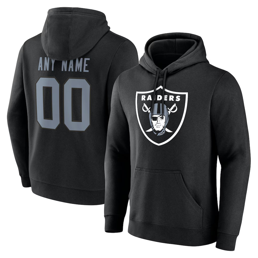 Custom LV.Raiders Black LOGO Pullover Hoodies Home Game Any Name & Numbers CAdoa Stitched Jerseys