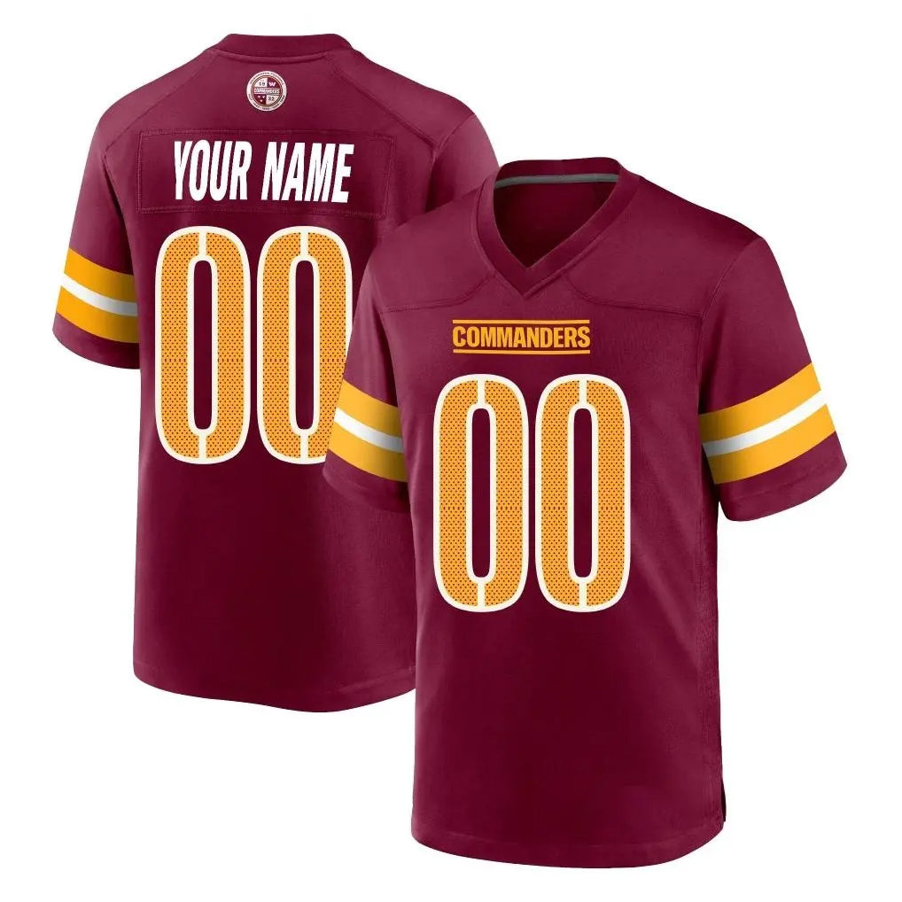 Custom W.Commanders Burgundy Home Game Any Name & Numbers CAdoa Stitched Jerseys