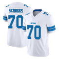 D.Lions #70 Juice Scruggs Player White Limited Vapor F.U.S.E. Alternate Home Game CAdoa Stitched Jerseys