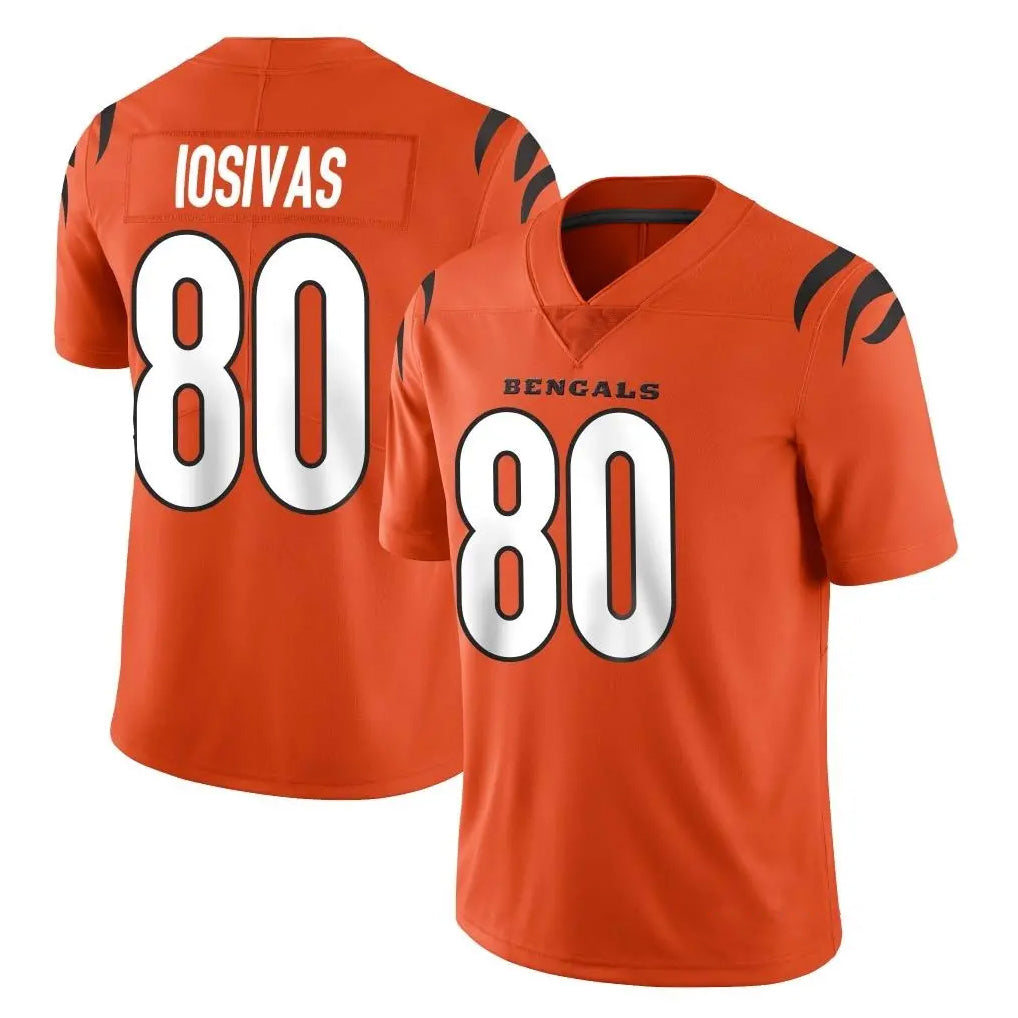 C.Bengals #80 Andrei Iosivas Player Orange Vapor Untouchable Limited Home Game CAdoa Stitched Jerseys