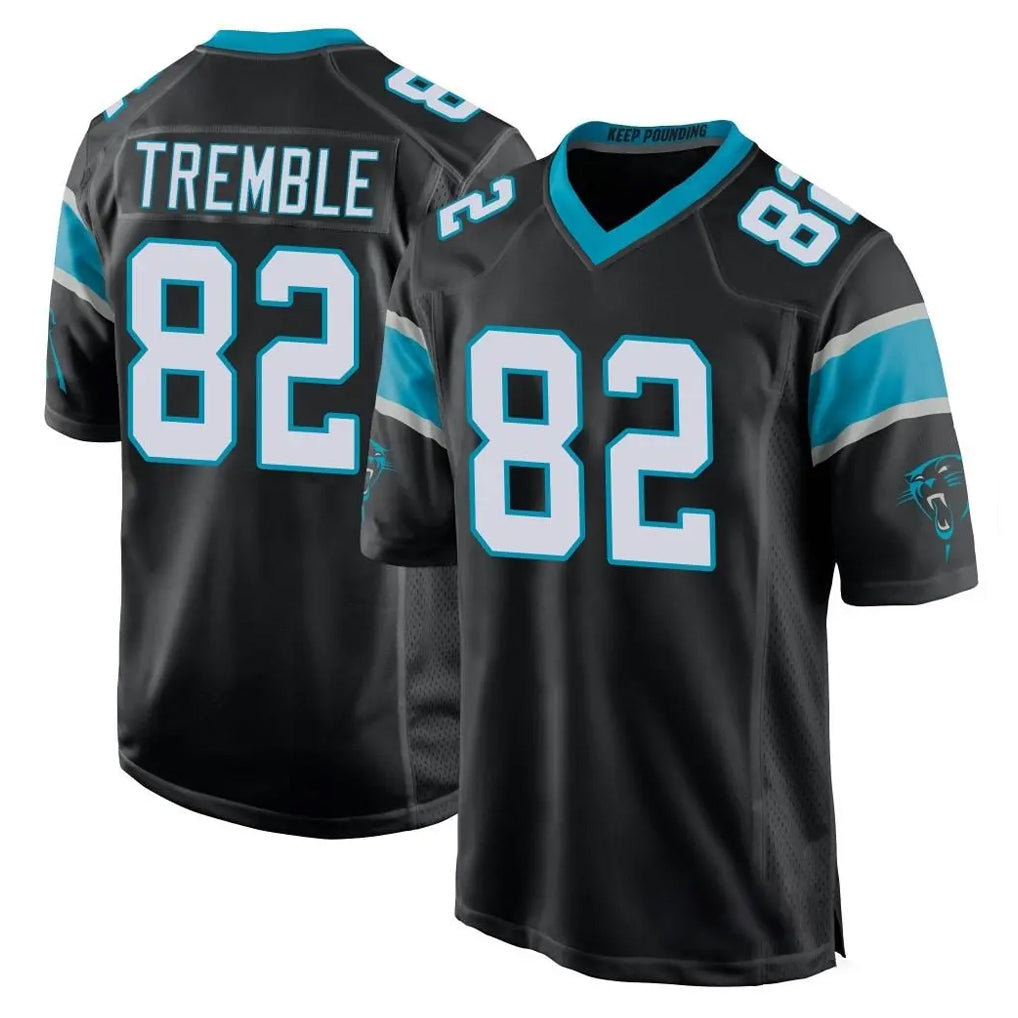 C.Panthers #82 Tommy Tremble Player Black Game CAdoa Stitched Jerseys