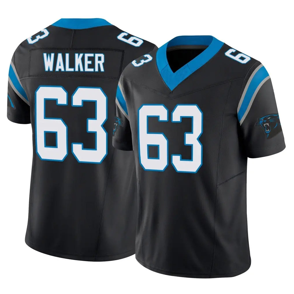 C.Panthers #63 Rasheed Walker Player Black Vapor F.U.S.E. Limited Home Game CAdoa Stitched Jerseys