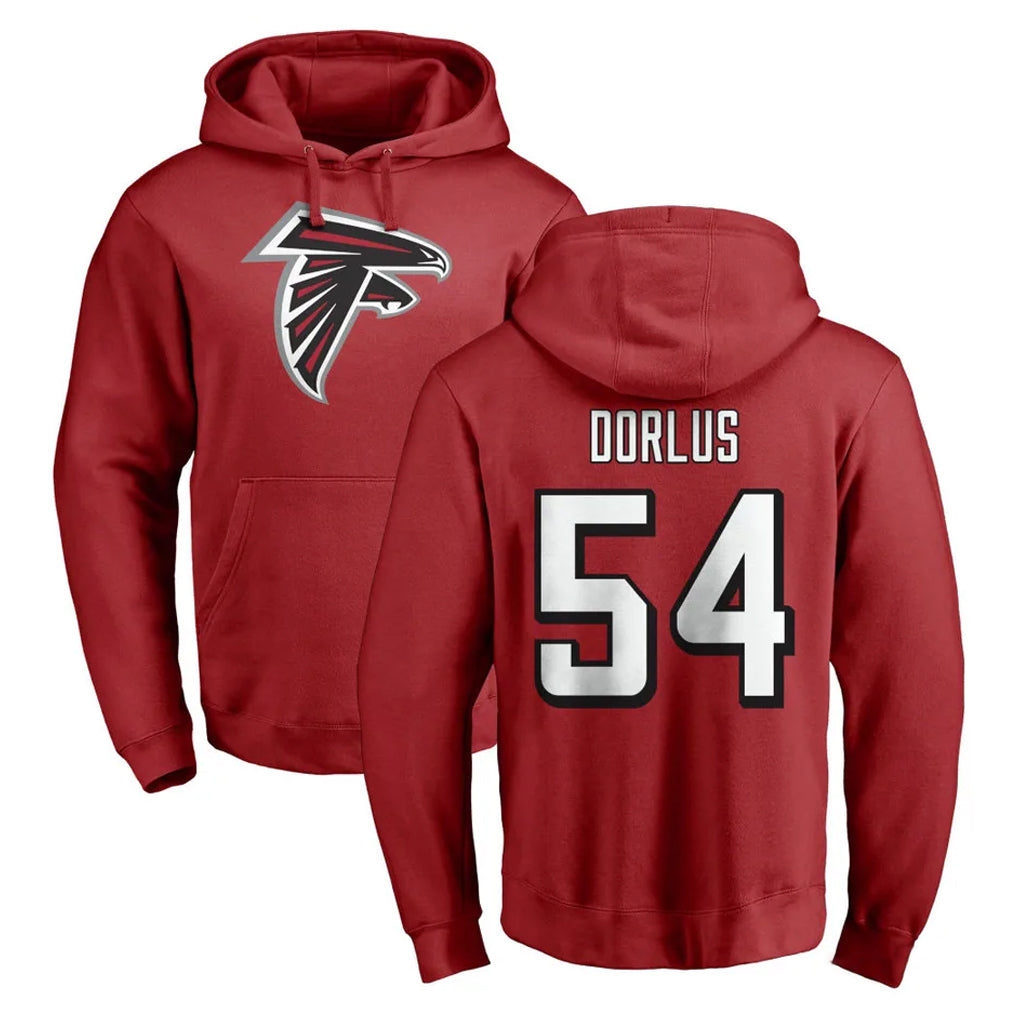 A.Falcons #54 Brandon Dorlus Player Red Pullover Hoodies Home Game CAdoa Stitched Jerseys