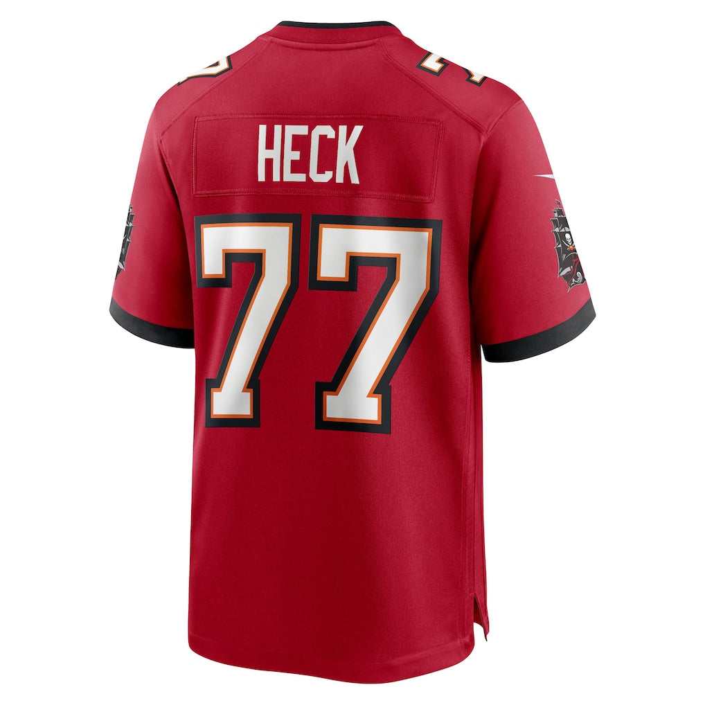 CAdoa TB.Buccaneers #77 Charlie Heck Red Team Game Jersey