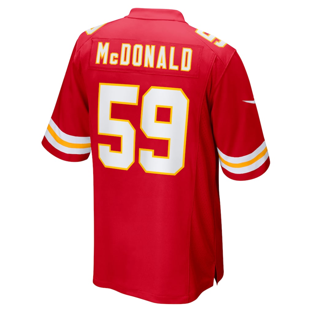 CAdoa KC.Chiefs #59 Cooper McDonald Red Team Game Jersey