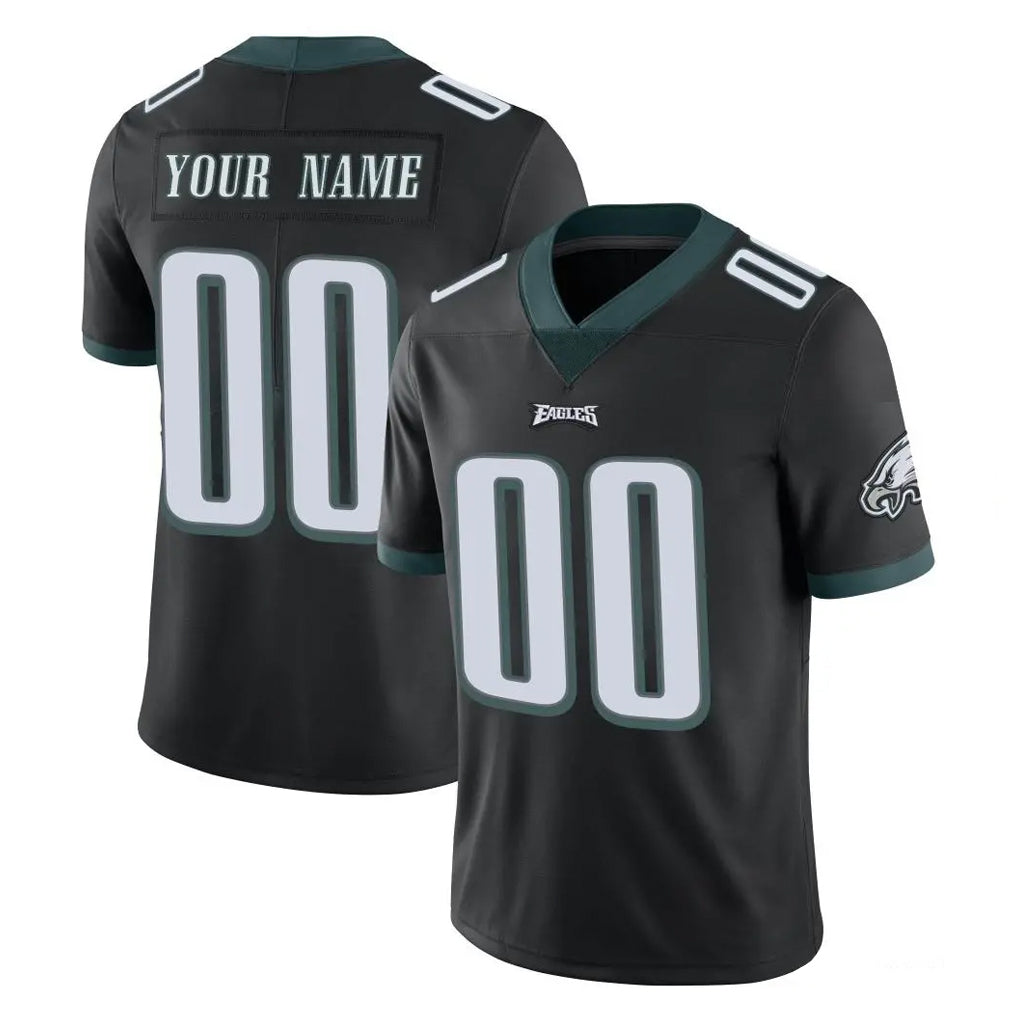 Custom P.Eagles Black Limited Vapor Untouchable Home Game Any Name & Numbers CAdoa Stitched Jerseys