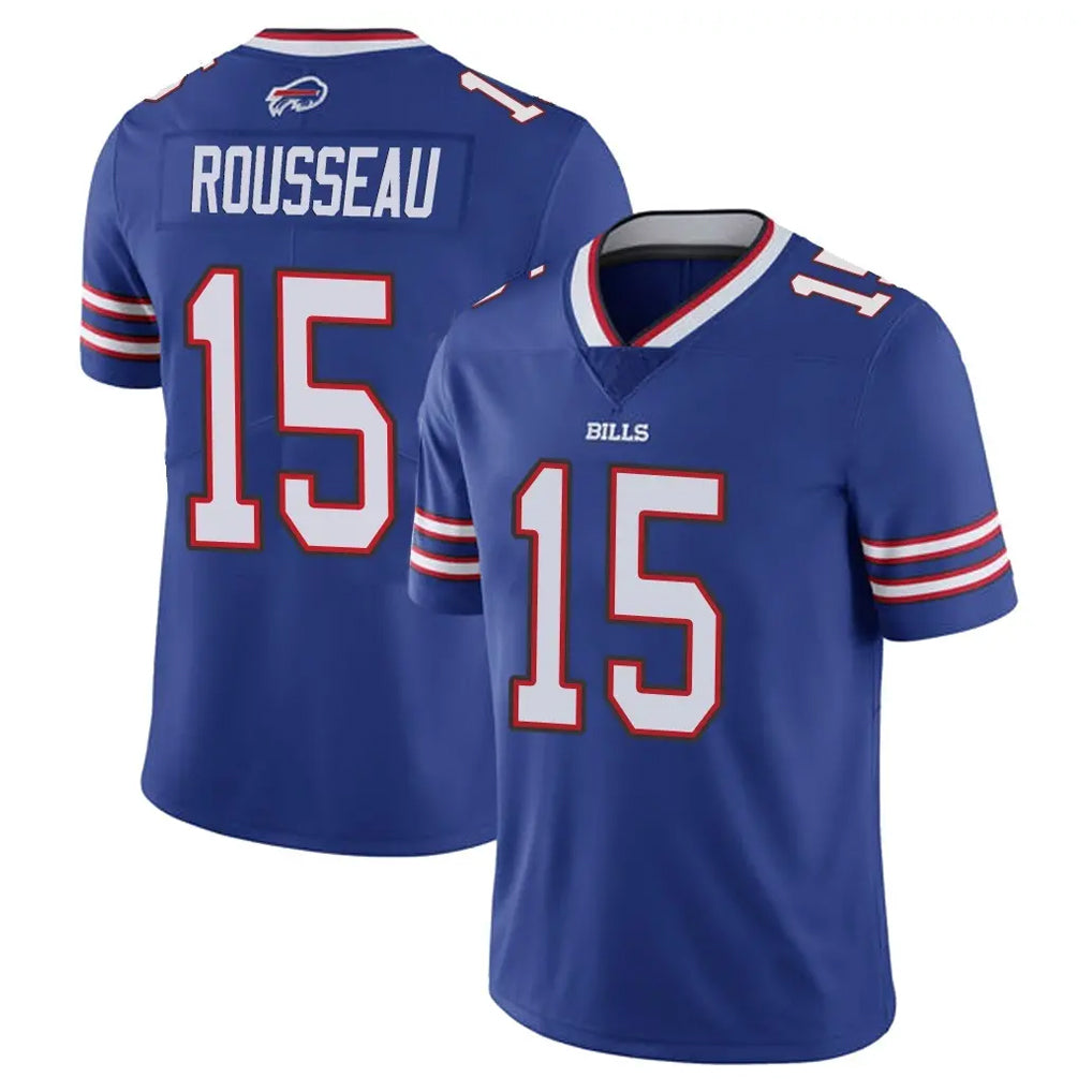 B.Bills #15 Greg Rousseau Player Royal Vapor Untouchable Limited CAdoa Stitched Jerseys