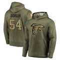 A.Falcons #54 Brandon Dorlus Player Olive Salute to Service Hoodies CAdoa Stitched Jerseys