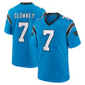 C.Panthers #7 Tre'von Moehrig Player Blue Home Game CAdoa Stitched Jerseys