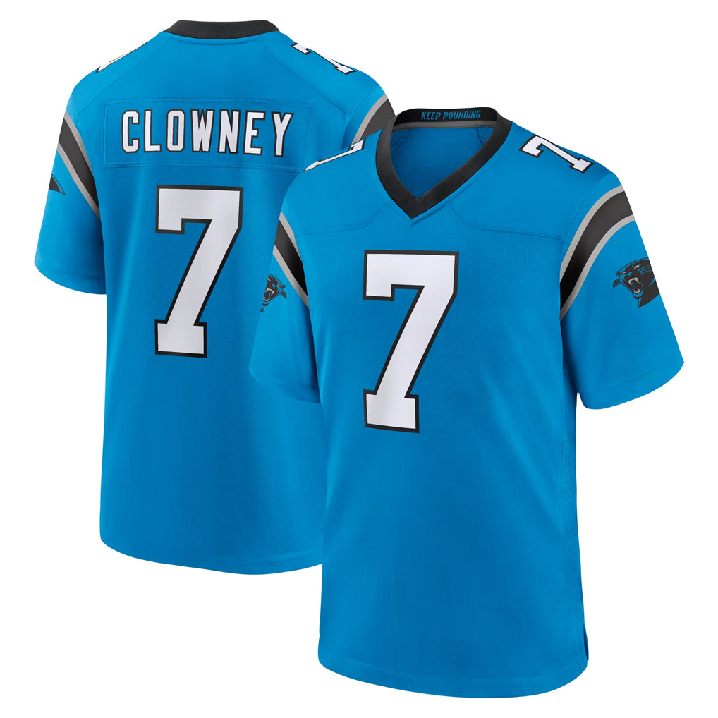 C.Panthers #7 Tre'von Moehrig Player Blue Home Game CAdoa Stitched Jerseys