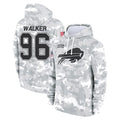 B.Bills #96 Deone Walker Player Arctic Camo Salute to Service Hoodies CAdoa Stitched Jerseys