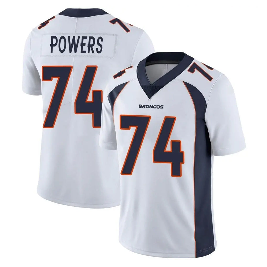 D.Broncos #74 Ben Powers Player White Vapor Untouchable Limited Home Game CAdoa Stitched Jerseys