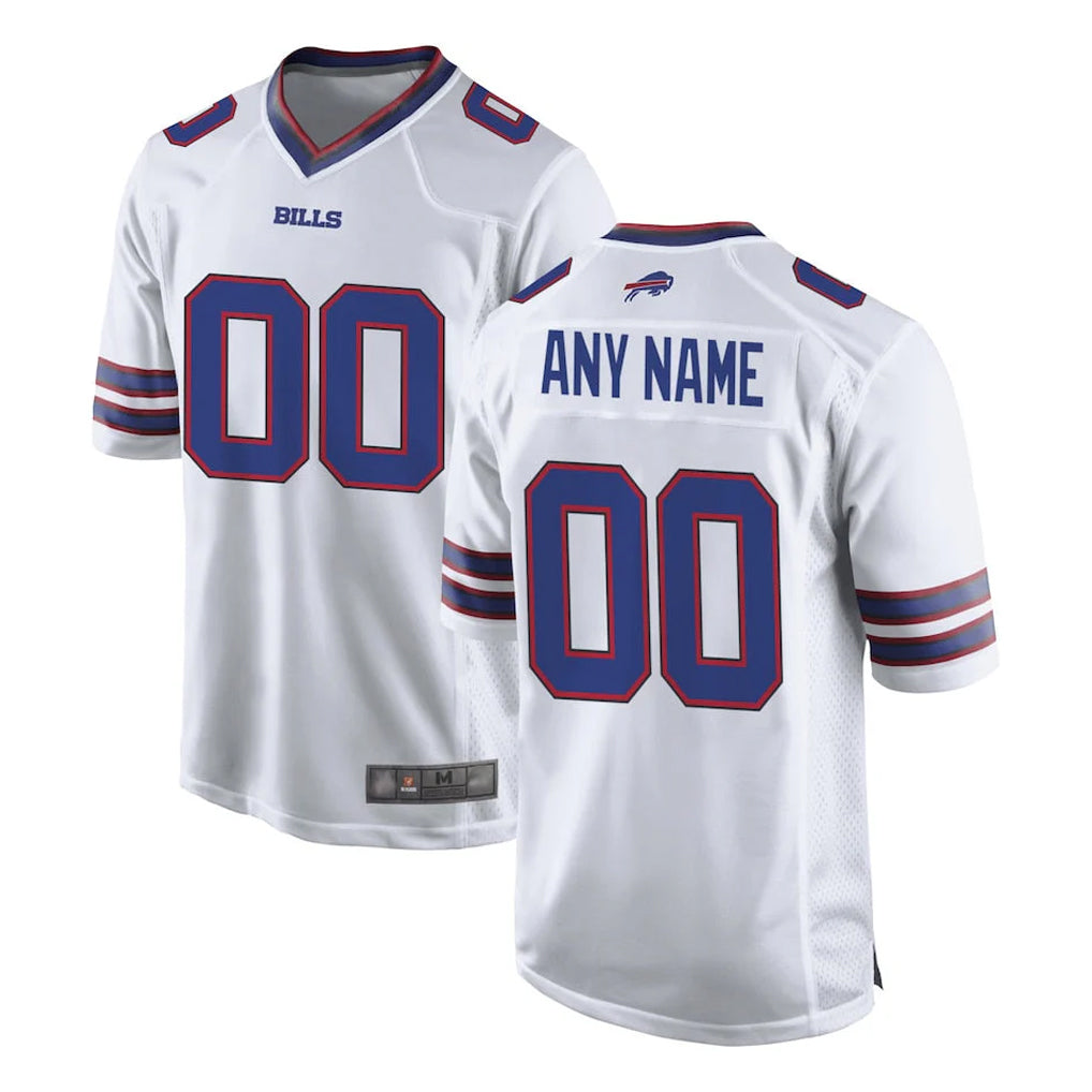 Custom B.Bills White Home Game Any Name & Numbers CAdoa Stitched Jerseys