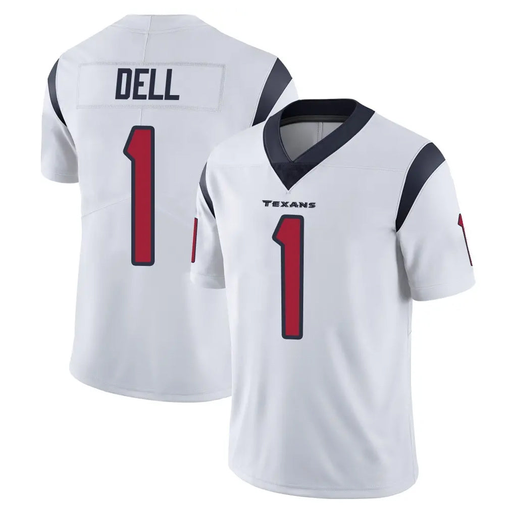 H.Texans #1 Tank Dell Player White Limited Vapor Untouchable Home Game CAdoa Stitched Jerseys