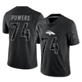 D.Broncos #74 Ben Powers Player Black Reflective Limited CAdoa Stitched Jerseys