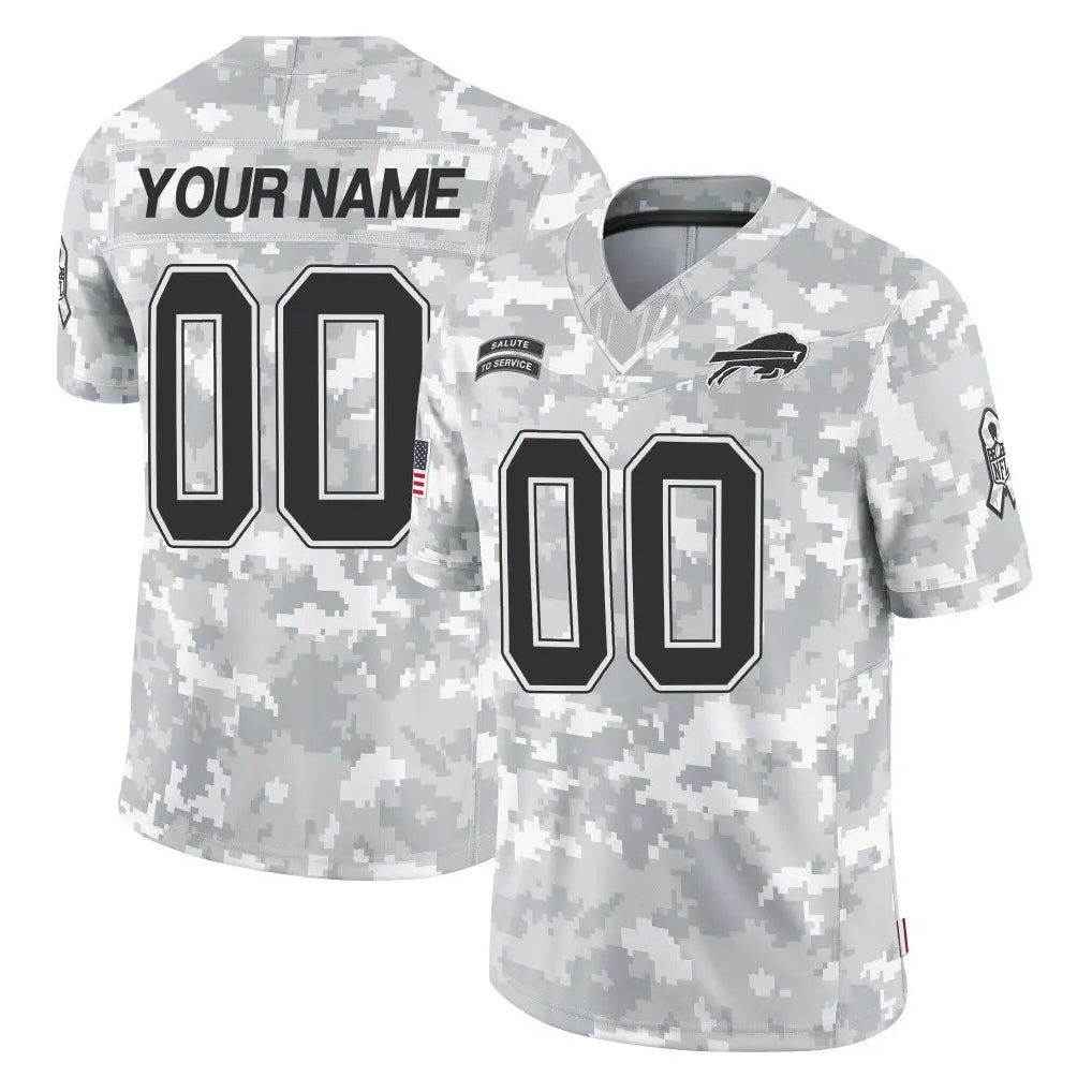 Custom B.Bills Arctic Camo Salute to Service Limited Any Name & Numbers CAdoa Stitched Jerseys