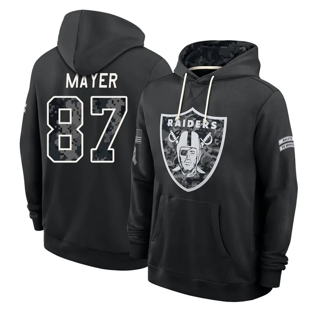 LV.Raiders #87 Michael Mayer Player 2026 Black Logo Pullover Hoodies Limited Game Stitched Jerseys