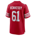 CAdoa SF.49ers #61 Matt Hennessy Scarlet Team Game Jersey