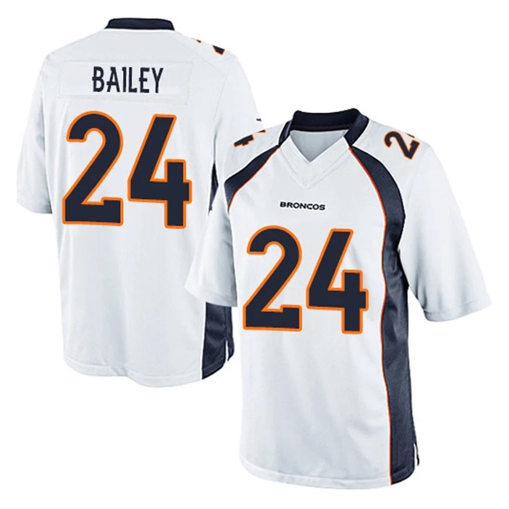 D.Broncos #24 Champ Bailey Player White Game CAdoa Stitched Jerseys