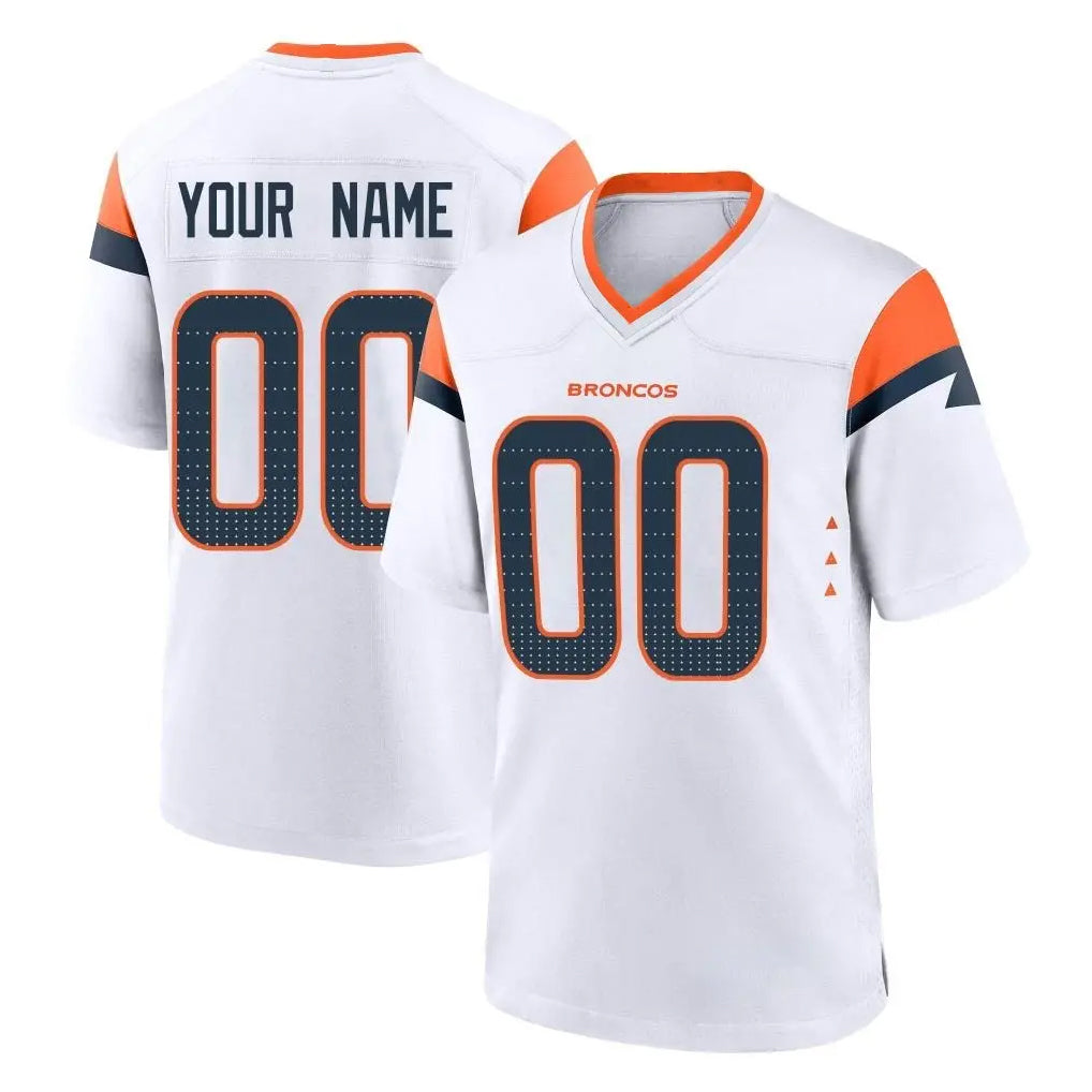 Custom D.Broncos White Home Game Any Name & Numbers CAdoa Stitched Jerseys