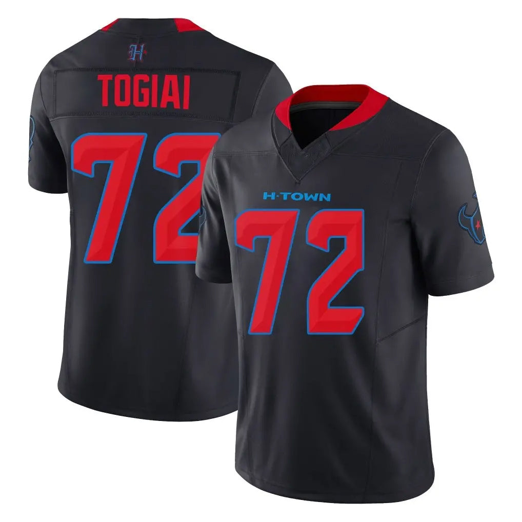 H.Texans #72 Tommy Togiai Player Navy Limited 2nd Alternate Vapor F.U.S.E. Home Game CAdoa Stitched Jerseys