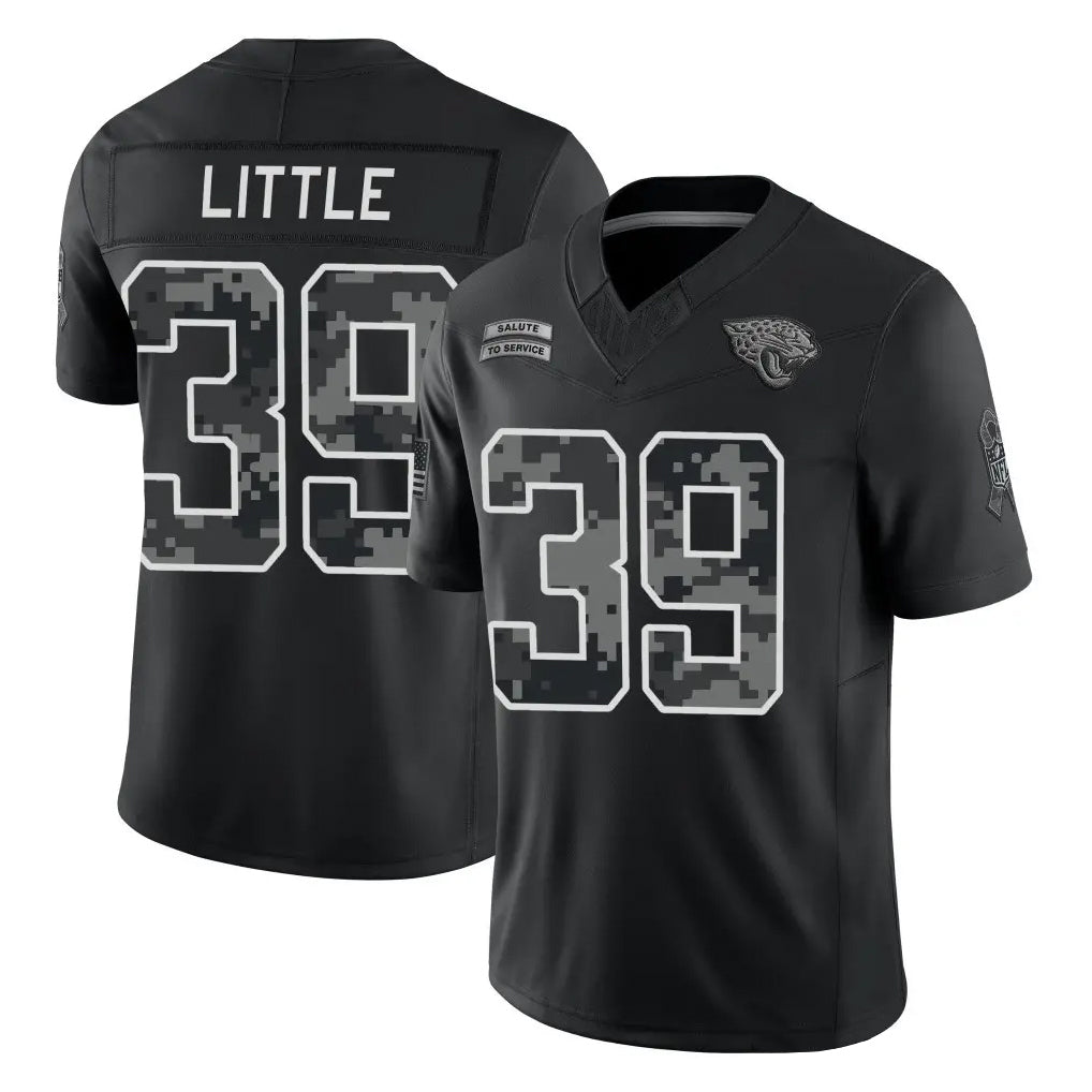 J.Jaguars #39 Cam Little Player Black Limited 2026 Salute to Service Home Game CAdoa Stitched Jerseys
