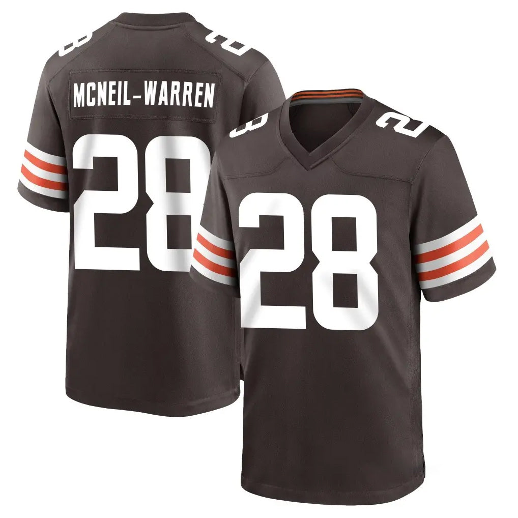 C.Browns #28 Emmanuel McNeil-Warren Player Brown Home Game CAdoa Stitched Jerseys