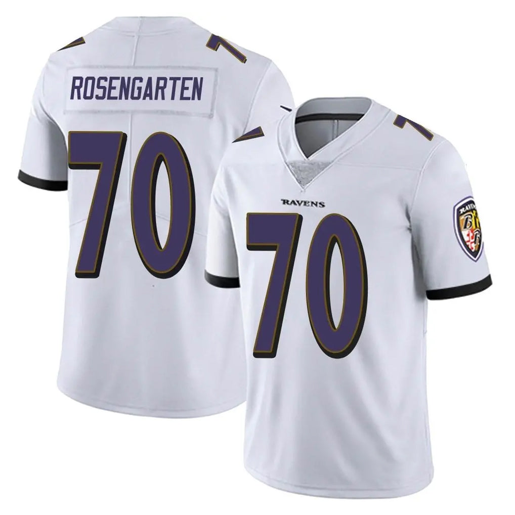 B.Ravens #70 Roger Rosengarten Player White Vapor F.U.S.E. Limited CAdoa Stitched Jerseys
