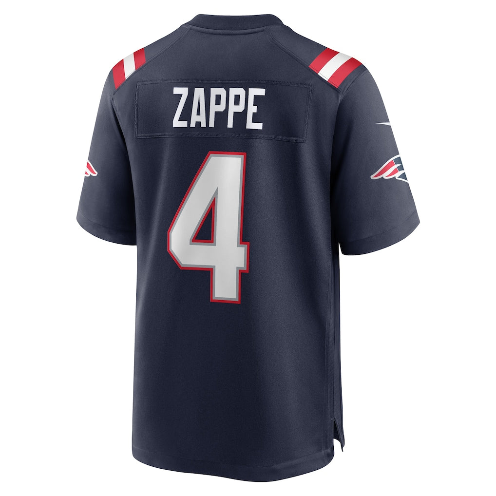 CAdoa NE.Patriots #4 Bailey Zappe Navy Game Player Jersey