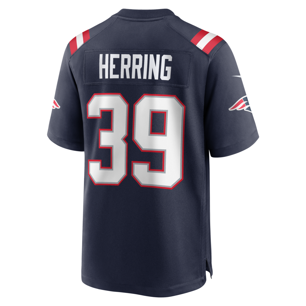 CAdoa NE.Patriots #39 Tyron Herring Navy Game Retired Player Jersey