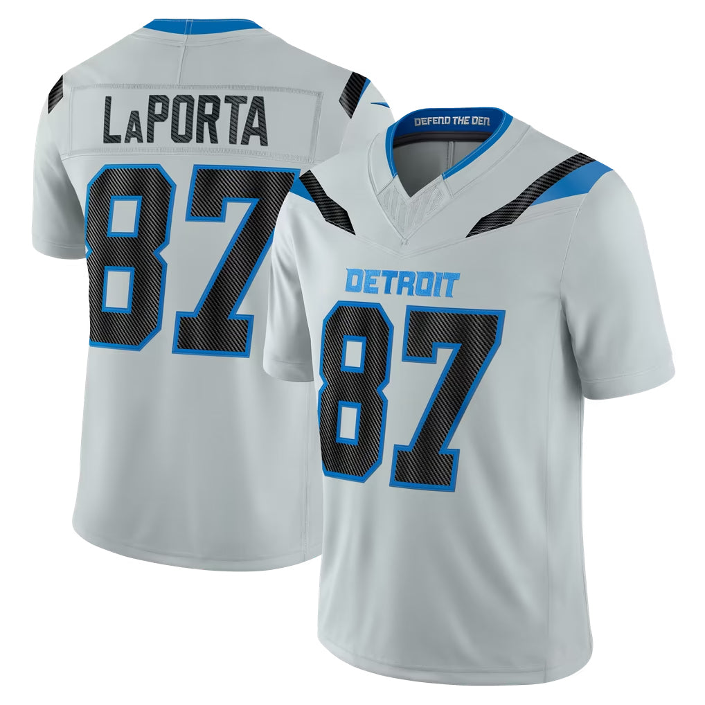 D.Lions #87 Sam LaPorta Player Silver Limited 2026 Rivalries Collection Home Game CAdoa Stitched Jerseys