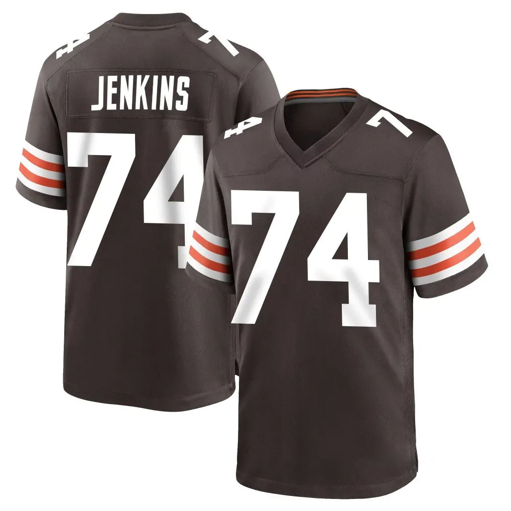 C.Browns #74 Elgton Jenkins Player Brown Home Game CAdoa Stitched Jerseys