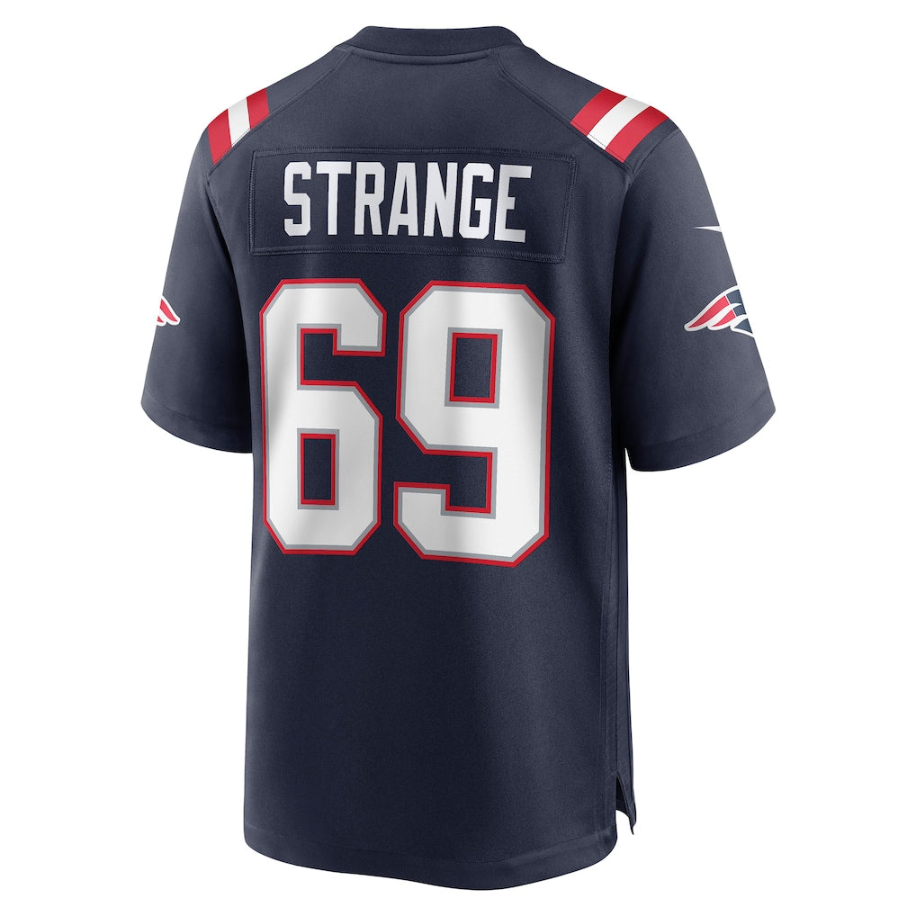 CAdoa NE.Patriots #69 Cole Strange Navy Game Player Jersey