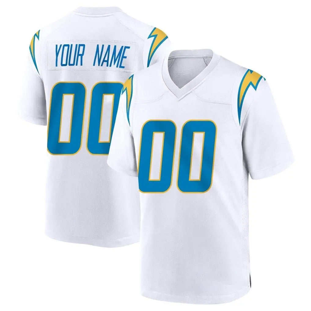 Custom LA.Chargers White Home Game Any Name & Numbers CAdoa Stitched Jerseys