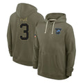 D.Lions #3 Jack Fox Player Olive Salute to Service Pullover Hoodies Limited CAdoa Stitched Jerseys