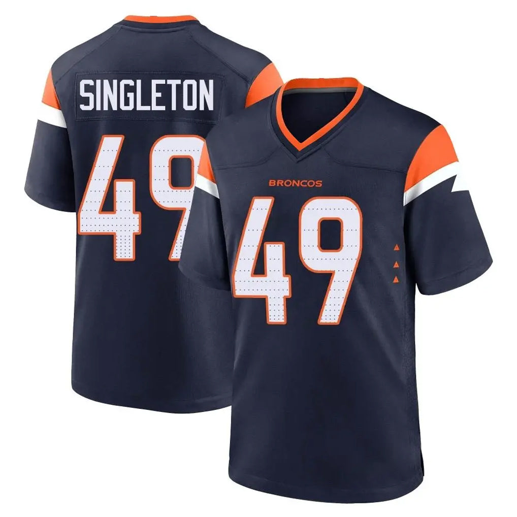 D.Broncos #49 Alex Singleton Player Navy Home Game CAdoa Stitched Jerseys