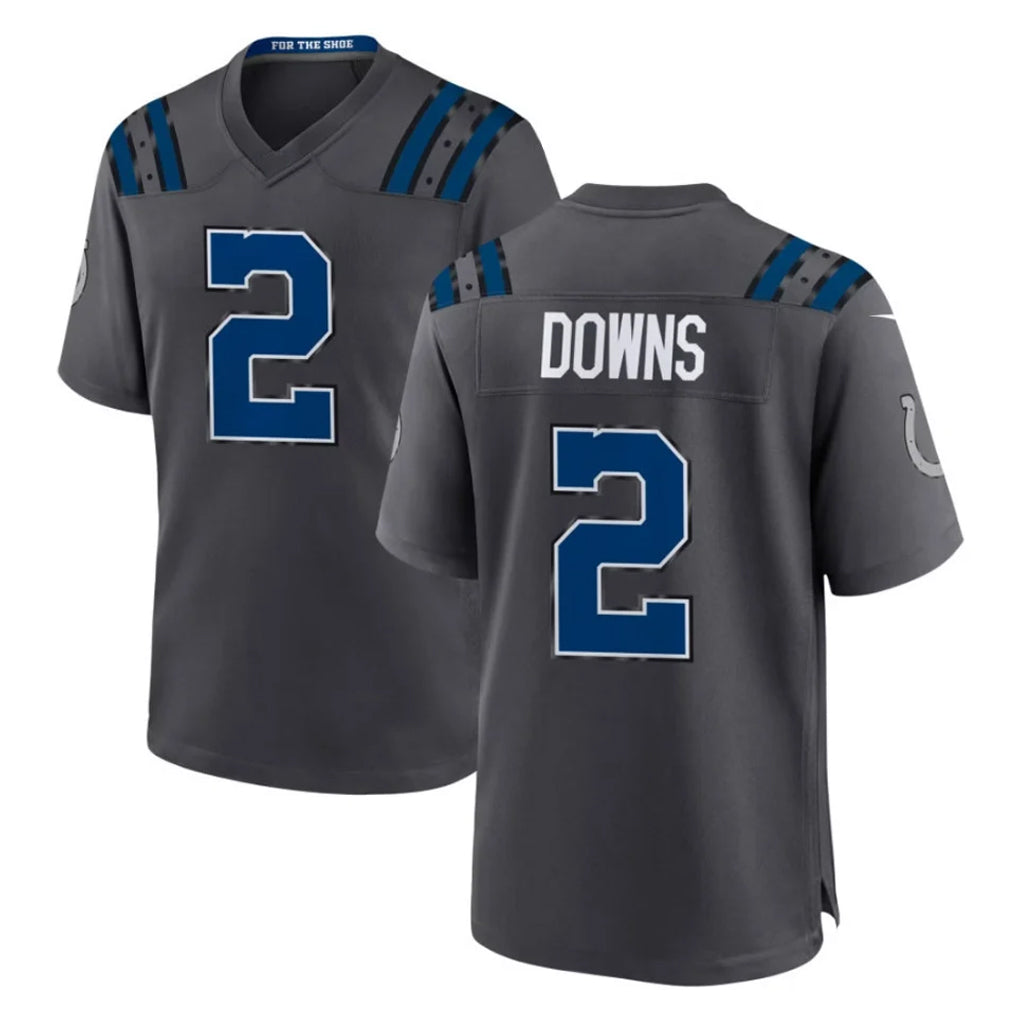 IN.Colts #2 Josh Downs Player Anthracite 2026 Rivalries Collection Home Game CAdoa Stitched Jerseys