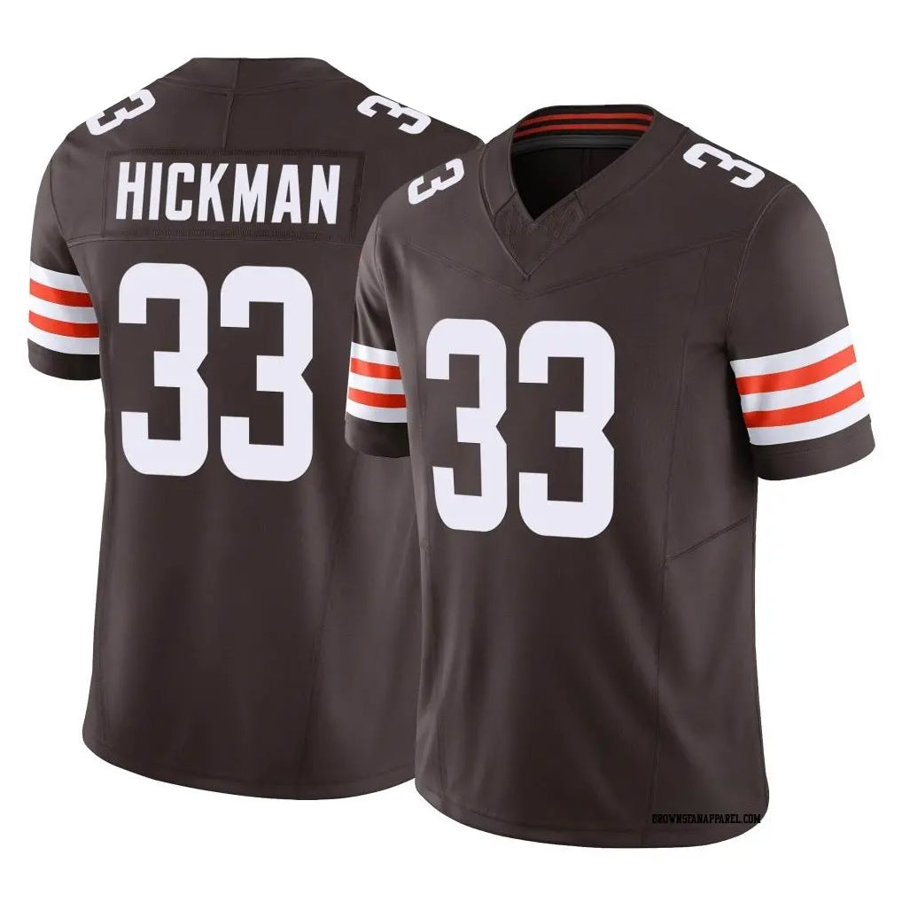 C.Browns #33 Ronnie Hickman Player Brown Vapor F.U.S.E. Limited Home Game CAdoa Stitched Jerseys